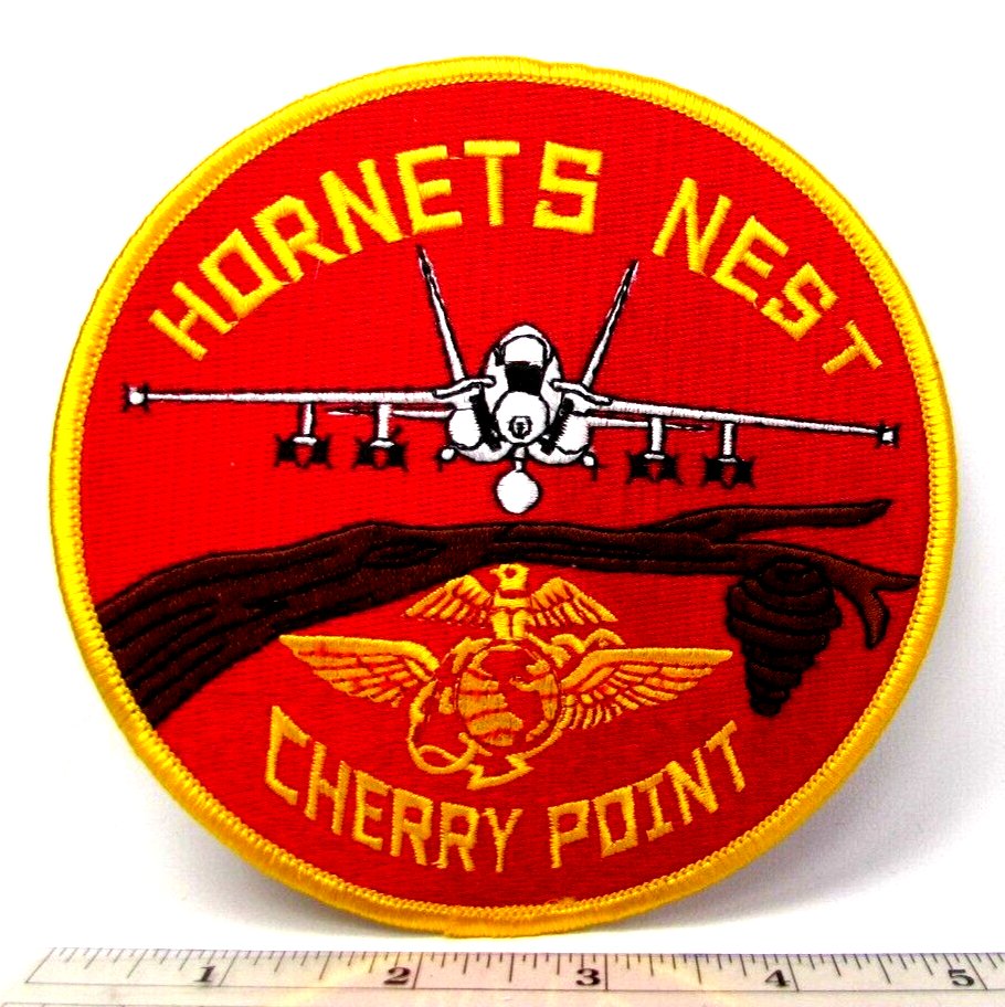 Vintage USMC Hornets Nest Chery Point NC Jacket Patch 2nd Marine Airlift Wing 5