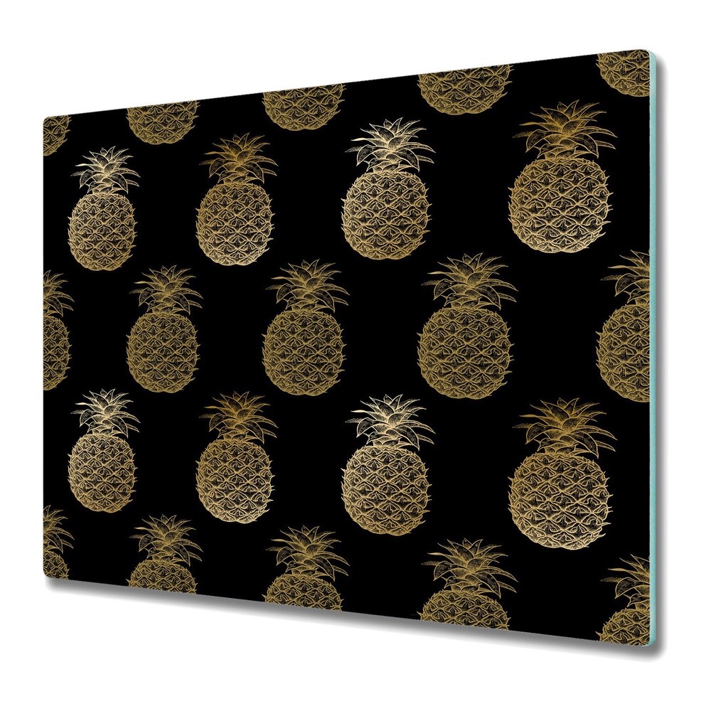 Glass Cutting Board Luxurious Pineapple Watercolour floral fruit 60x52