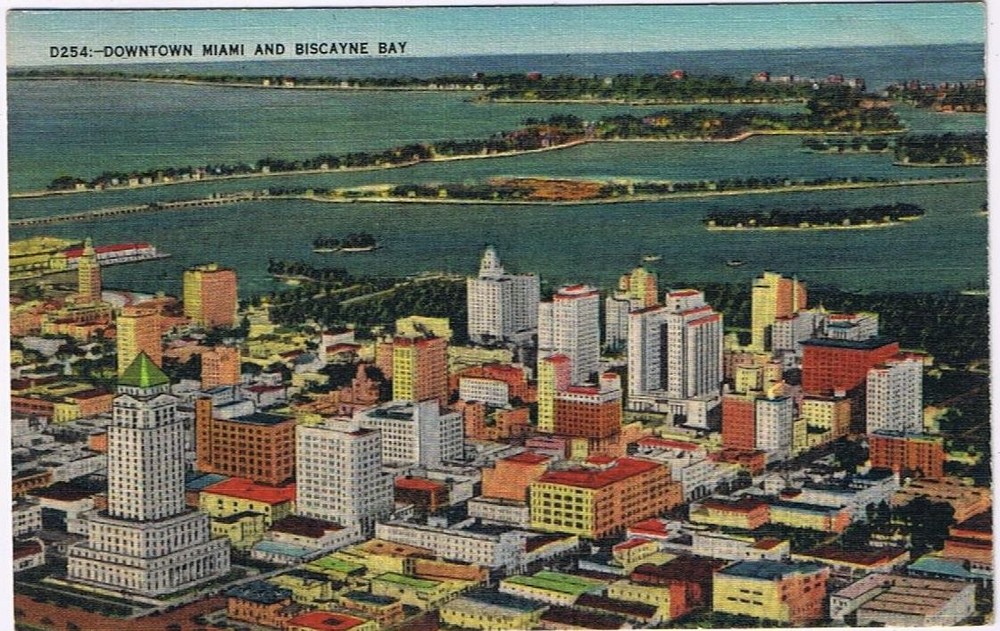 Florida Postcard Downtown Miami & Biscayne Bay