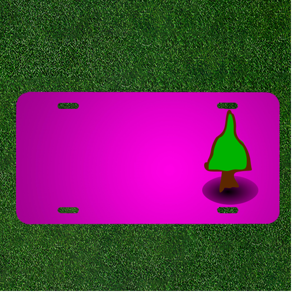 Custom Personalized Car License Plate with Names & Tree Symbols  