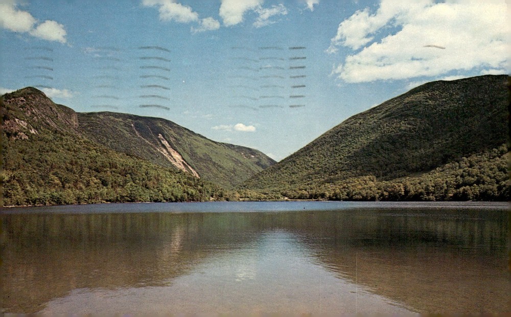 1964 Echo Lake Franconia Notch NH White Mountains Plastichrome Chrome Postcard