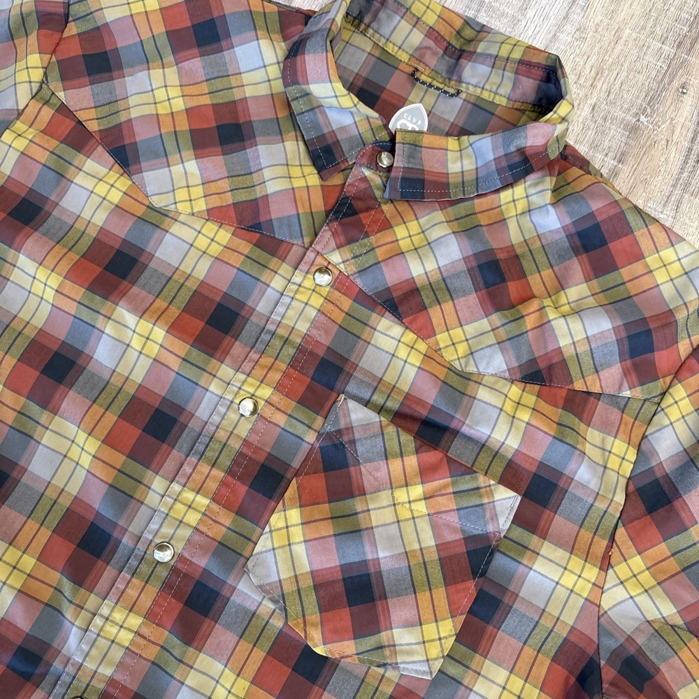 Club Ride Men L  Plaid Pearl Snap Cycling Vented Shirt Outdoor Pockets