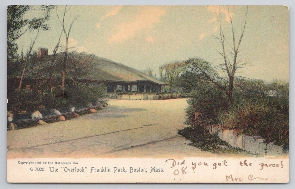 1905 The Overlook Franklin Park Boston MA Rotograph Postcard