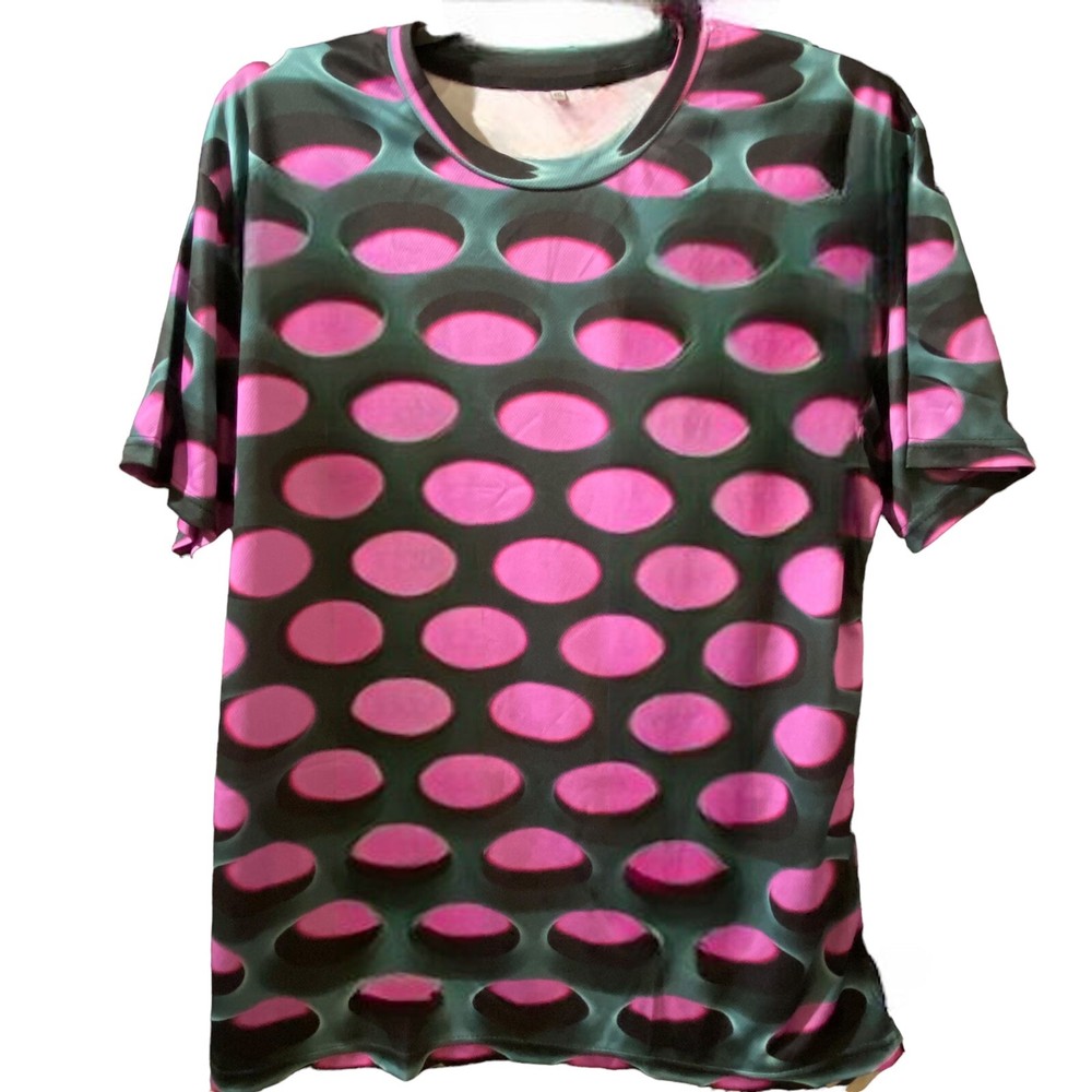 3D Effect Abstract Graphic Short Sleeve All Over Print Tee Unisex *READ*-image