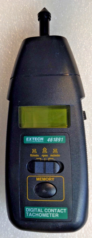 FLIR / EXTECH 461891 Digital Contact Tachometer, ONE TIP,  TESTED, with Manual