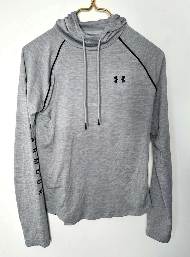 Under Armour Heat Gear Gray Thin Lightweight Athletic Hoodie Shirt Women’s Small