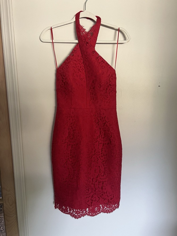 Keepsake the Label High Roads Lace Dress In Red Size Small