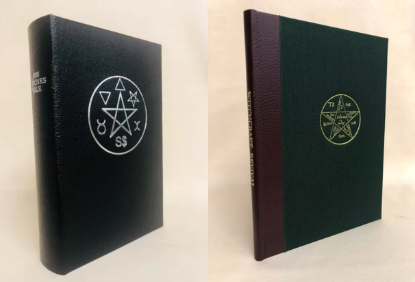 The Witches Bible leather and Revival of Witchcraft Gerald Gardner 2 book combo