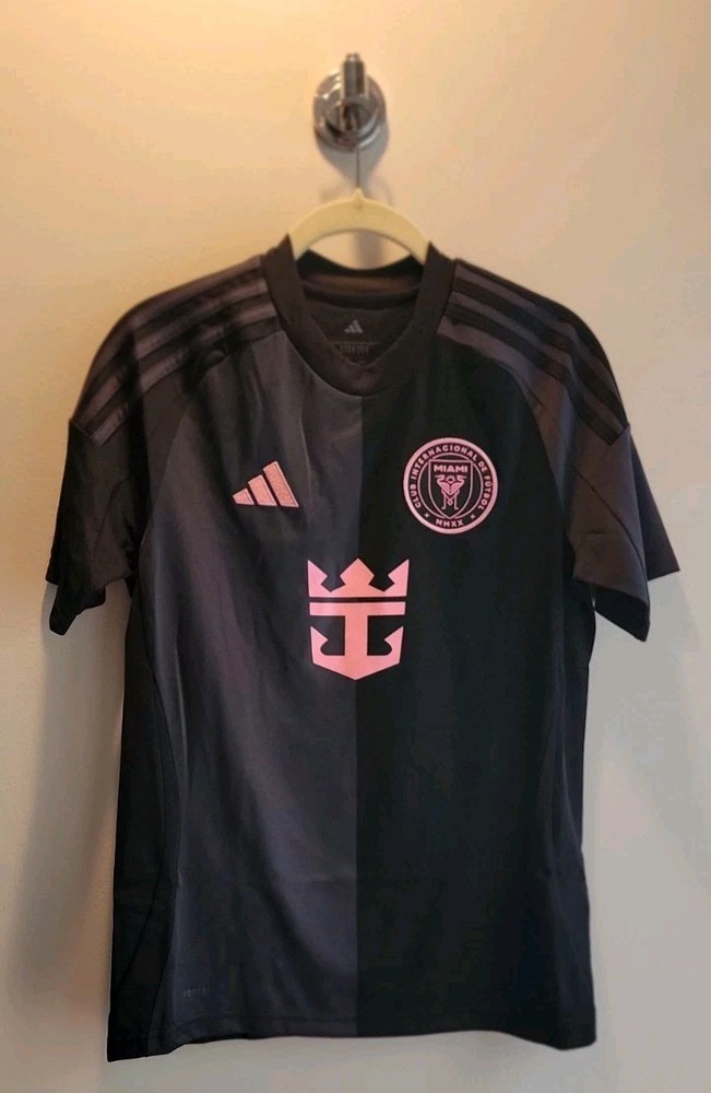 adidas Inter Miami CF Messi #10 MLS Soccer Jersey Black Pink Size Youth L 13/14