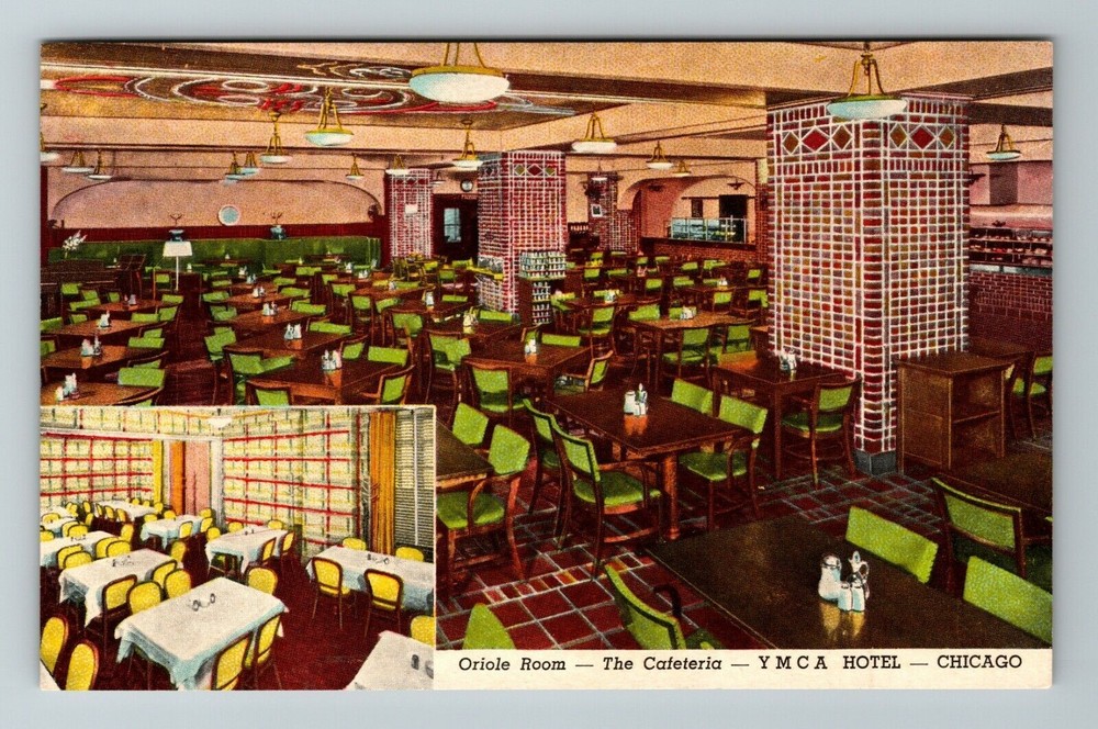 Chicago IL-Illinois, YMCA Hotel, Oriole Room, Cafeteria Vintage Postcard