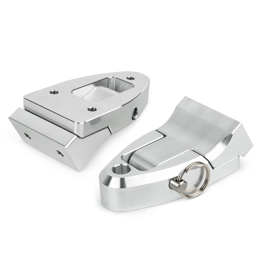 Pair Seat Hinge For Kawasaki SC Super Chicken 11047-3733-8C Silver