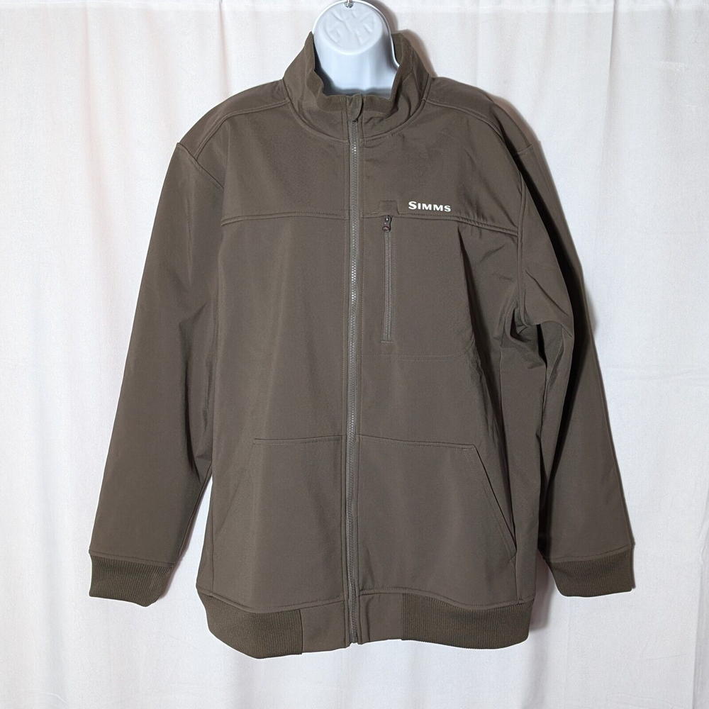 SIMMS Rogue softshell JACKET Sz XL YKK front ZIP FLEECE-LINED MOSS GREEN A GEM !