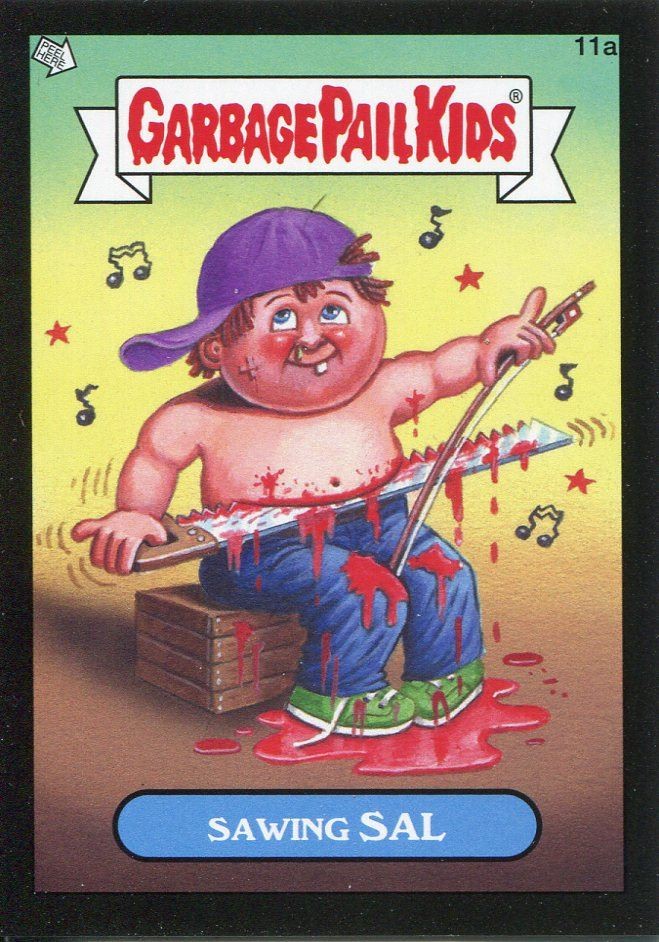 Garbage Pail Kids Mini Cards 2013 Black Parallel Base Card 11a Sawing SAL