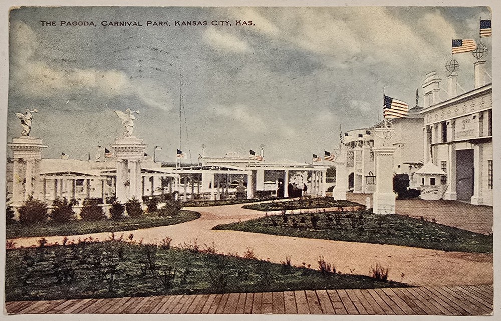 The Pagoda Carnival Park Postcard Kansas City KS 1908 Divided Back Posted