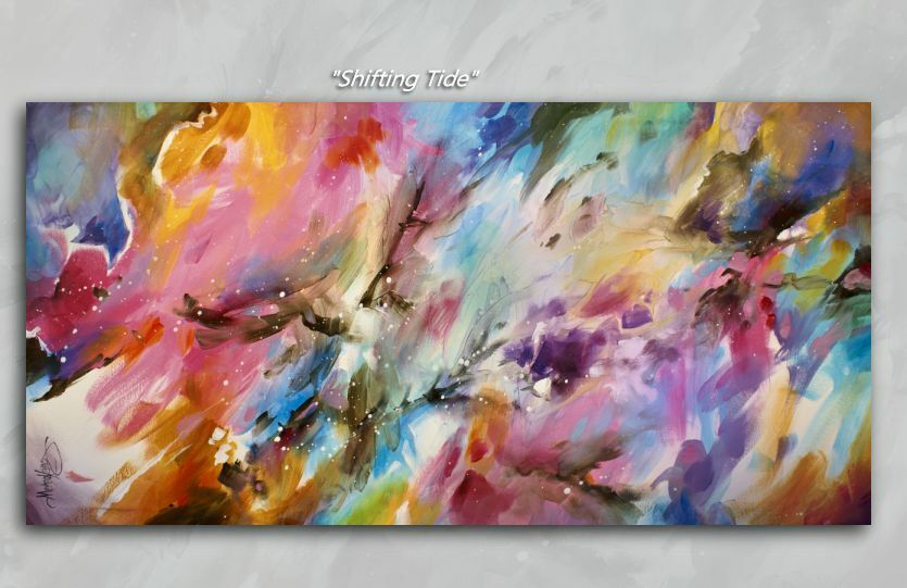 Abstract Art Modern CONTEMPORARY Giclee Canvas Print of a Michael Lang Painting-image