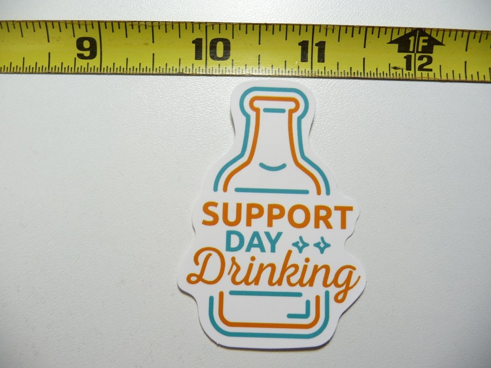 Funny Day Drinking Support Decal Sticker for Parties & Scrapbooking