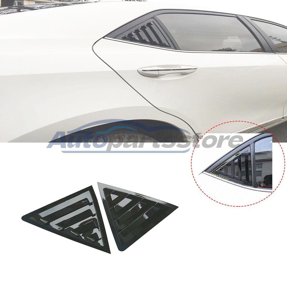 2X For Toyota Corolla 2014-18Rear Side Vent Window Louvers Cover Scoop Trim New