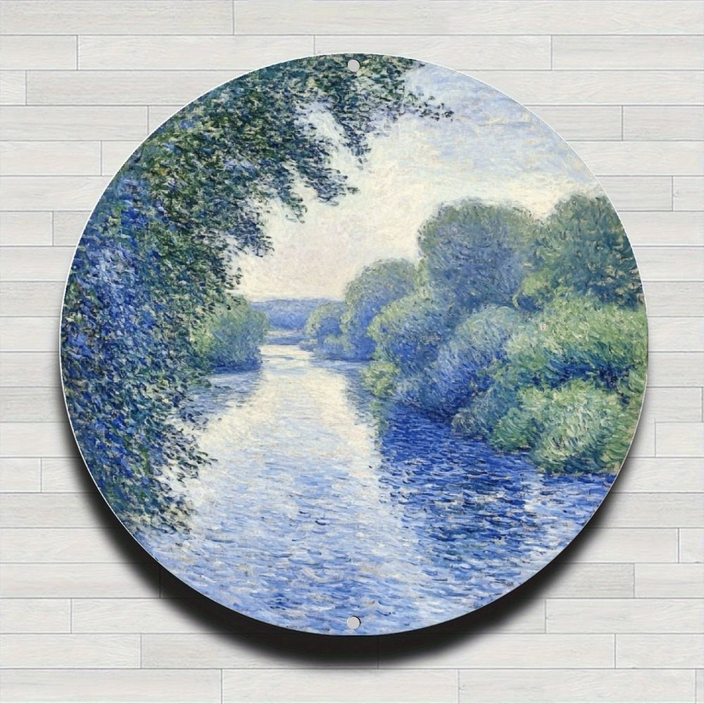 Rustic Oil Painting Round Sign - Farmhouse Home Decor