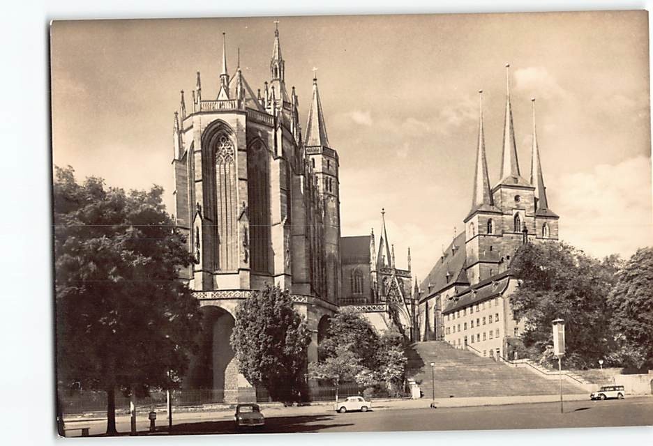 Postcard Cathedral and Severi Erfurt Germany