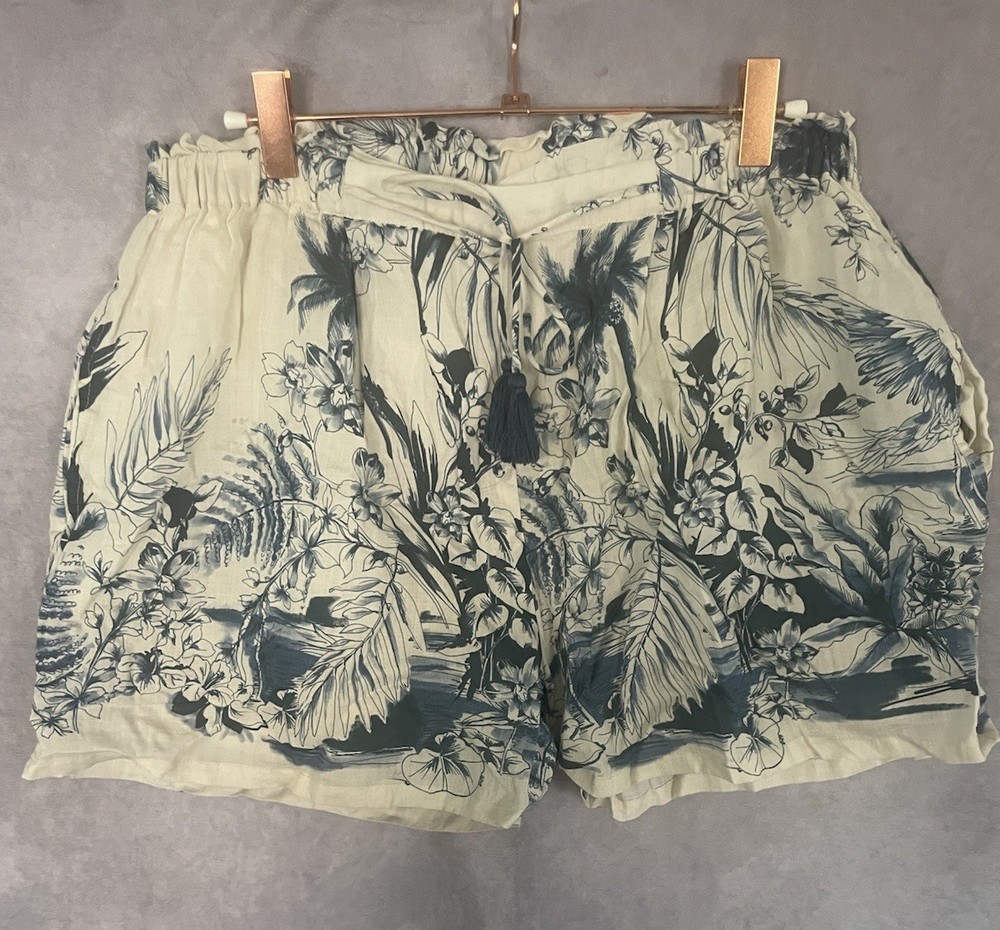 JOHNNY WAS WORKSHOP  Tropical Floral Stretch Waist  Shorts Size :S