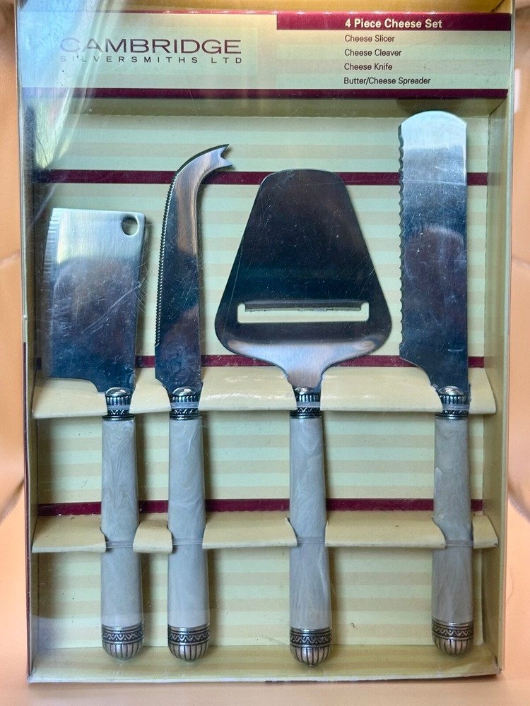 Cambridge • 4 Piece Gourmet Cheese Knife Gift Set • Cameo Beige NIB