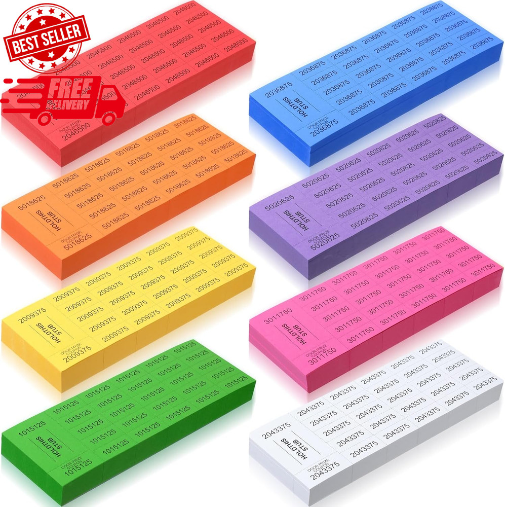 1000 Sheets 25 Bid Raffle Ticket Numbers - Chinese Auction Ticket Sheets for Eve