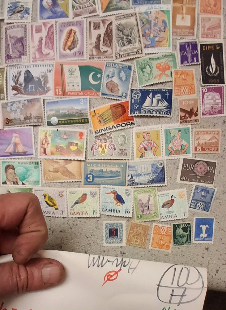 100 WW WORLDWIDE MNH OG Stamps Off Paper - NO DUPLICATES & FREE SHIPPING! H