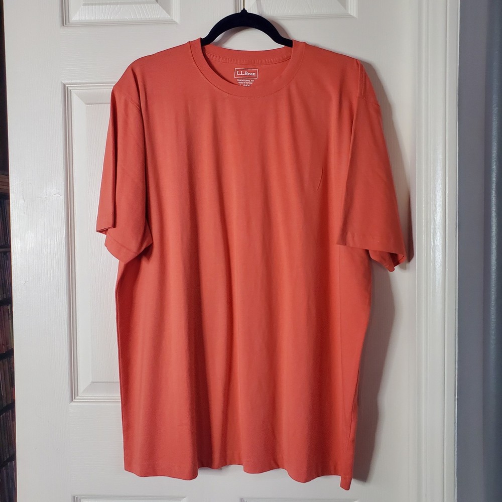 L.L. BEAN Traditional Fit Sunlit Coral Short Sleeve T-Shirt Size Large