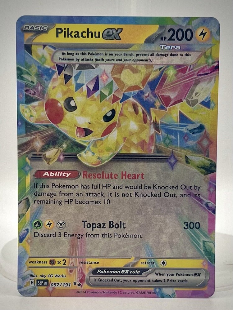 Pokémon TCG - Pikachu ex 057/191 Surging Sparks Double Rare Holo, EN, NM+