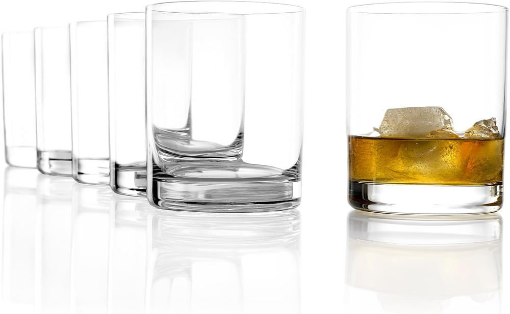 New York Bar Old-Fashioned Glass (Set of 6) - 11.25 Oz Crystal Whiskey Glasses,