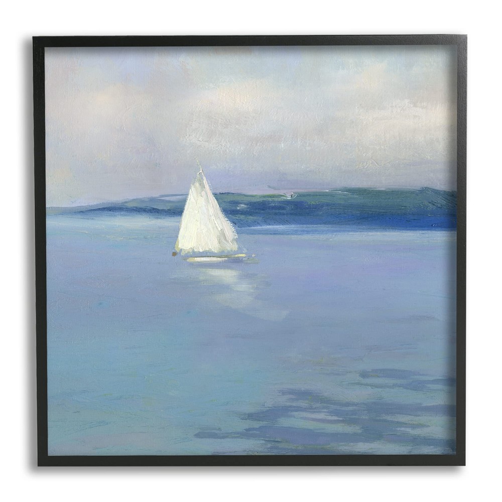 Serene Sailboat Ocean Landscape Painting by Sally Swatland