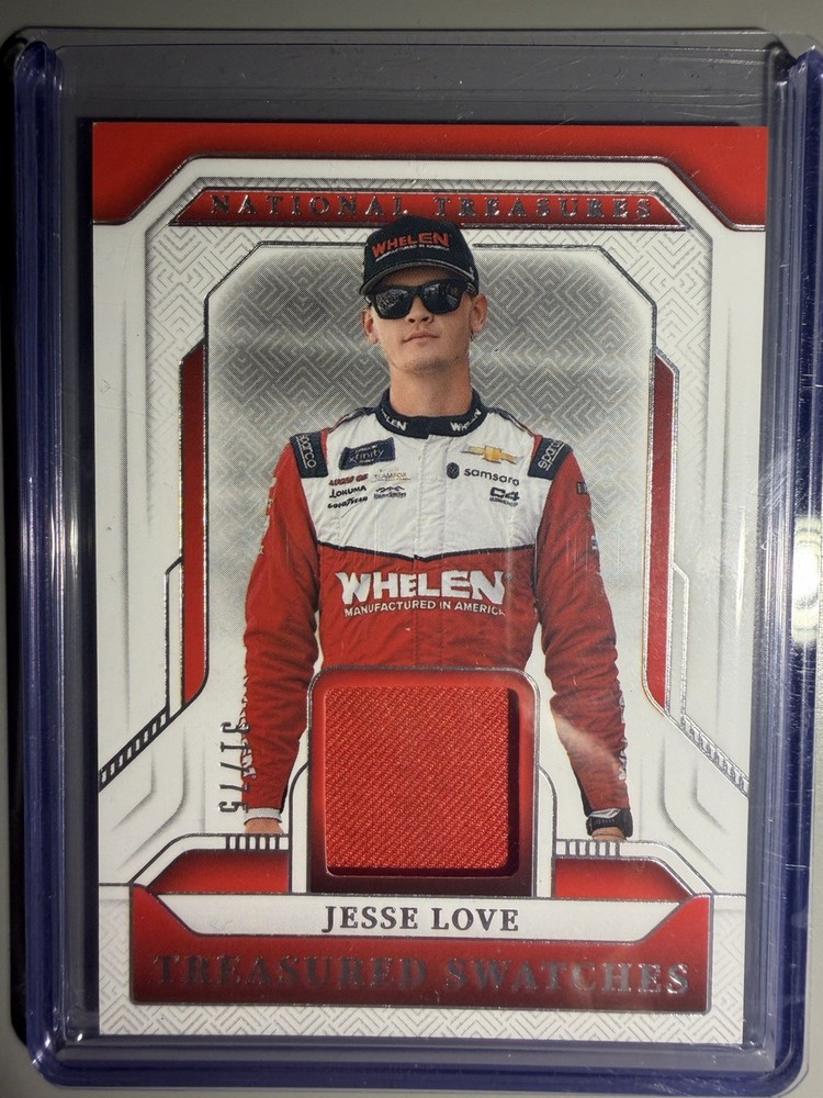 2025 Panini National Treasures Racing Treasured Swatches Jesse Love /75 #TS-JLV