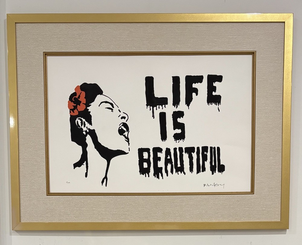 Bansky  Art  Lithograph 2000s Numbered/ hand signed / style of Framed Art.