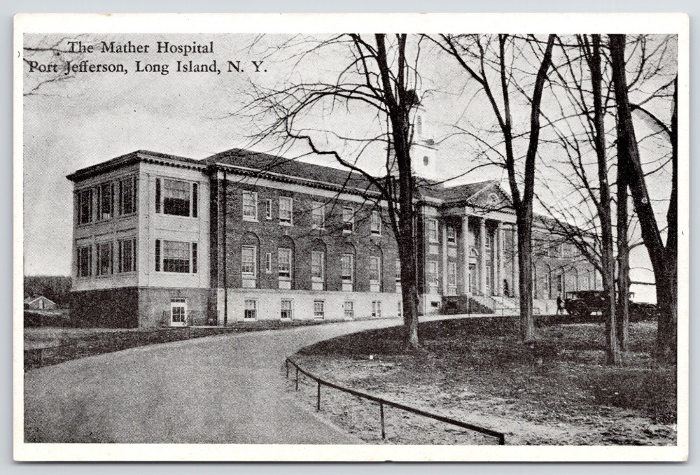 NY Long Island Port Jefferson The Mather Hospital A Biren Postcard