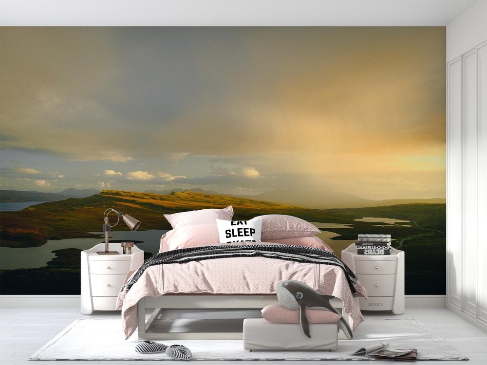3D Sky Mountains Lakes Landscape Wall Murals Wallpaper Murals Wall Sticker