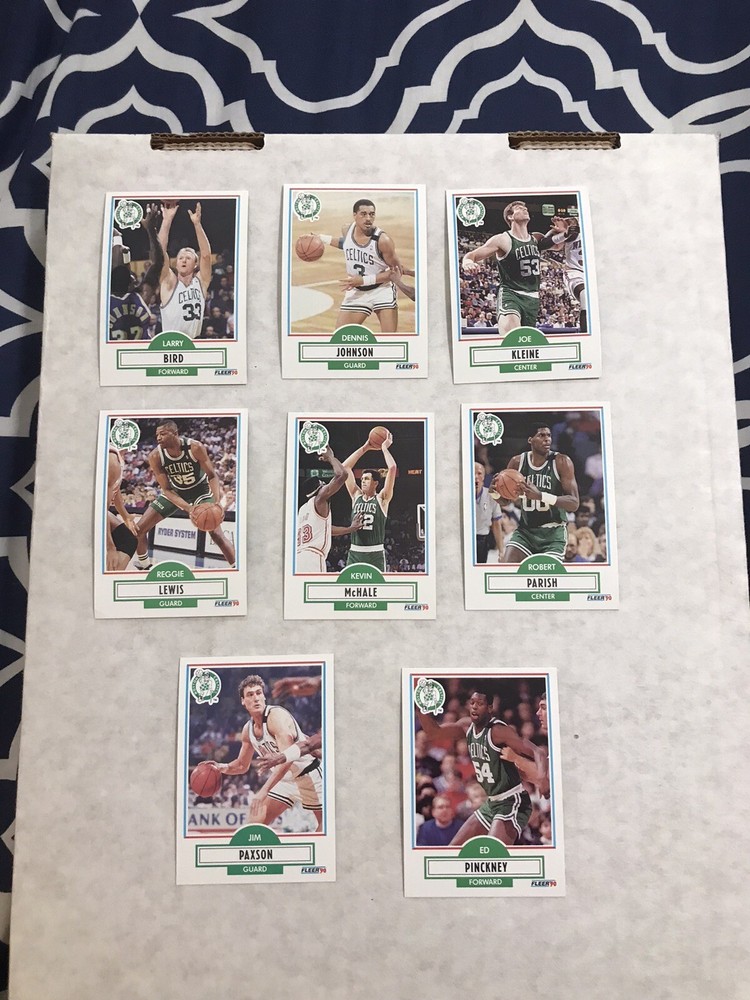 1990 Fleer Basketball Boston Celtics Team Set Bird Lewis McHale (8 Cards)