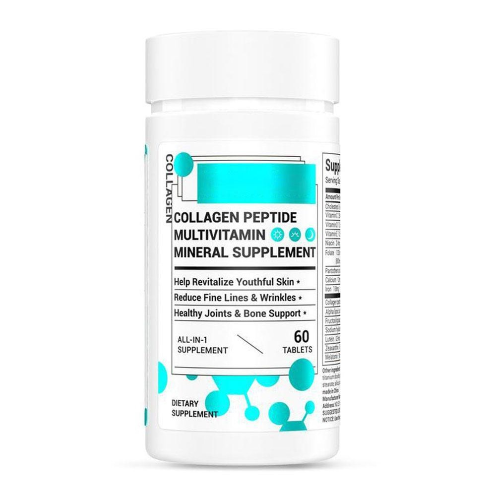 COLLAGEN PEPTIDE MULTIVITAMIN MINERAL SUPPLEMENT - 60 TABLETS ALL IN 1 CAPSULES-