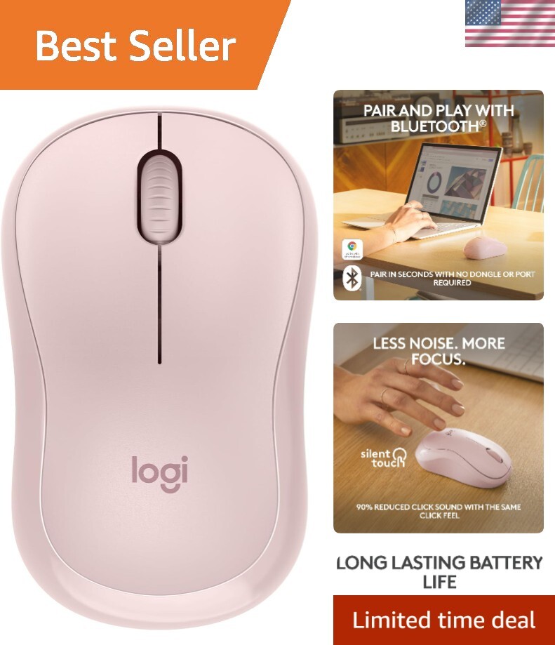 M240 Silent Bluetooth Mouse, Wireless, Compact, Portable, Smooth Tracking, 18...