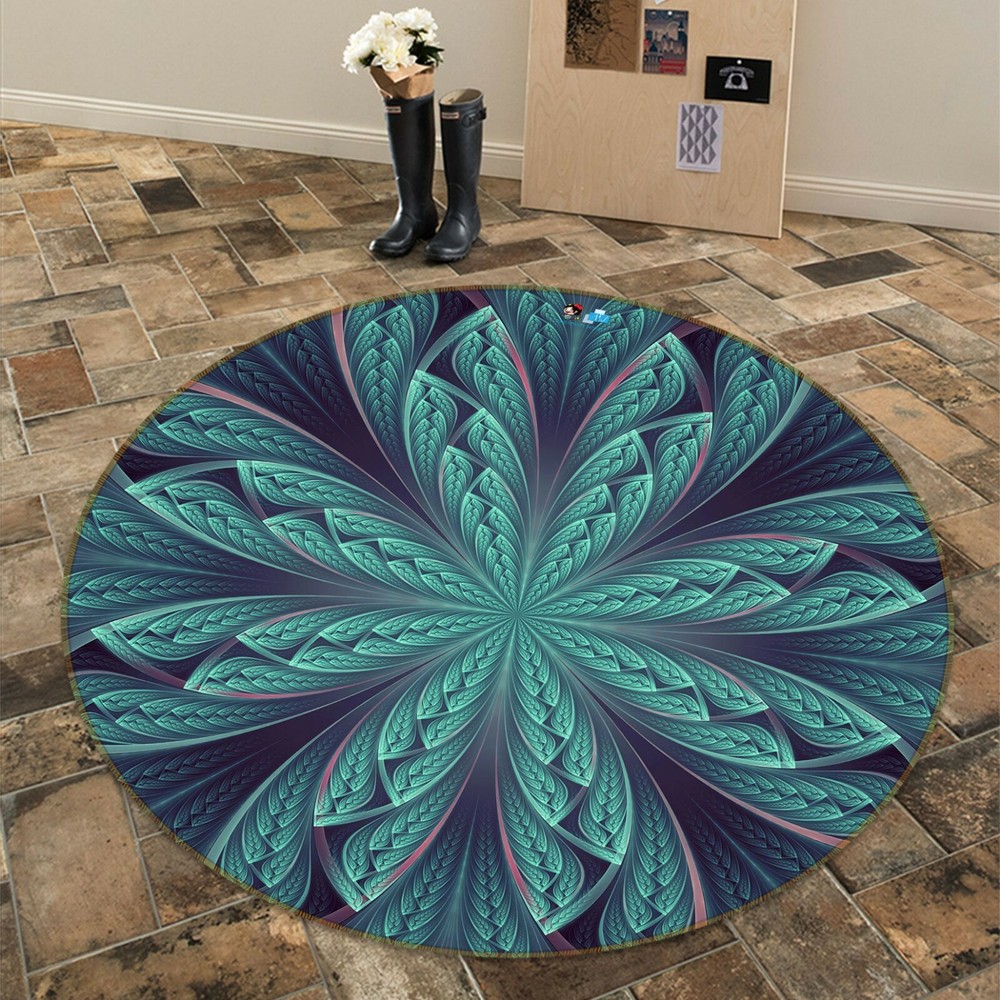 3D Blue Flower Pattern NAO3696 Game Rug Mat Elegant Photo Carpet Mat Fay