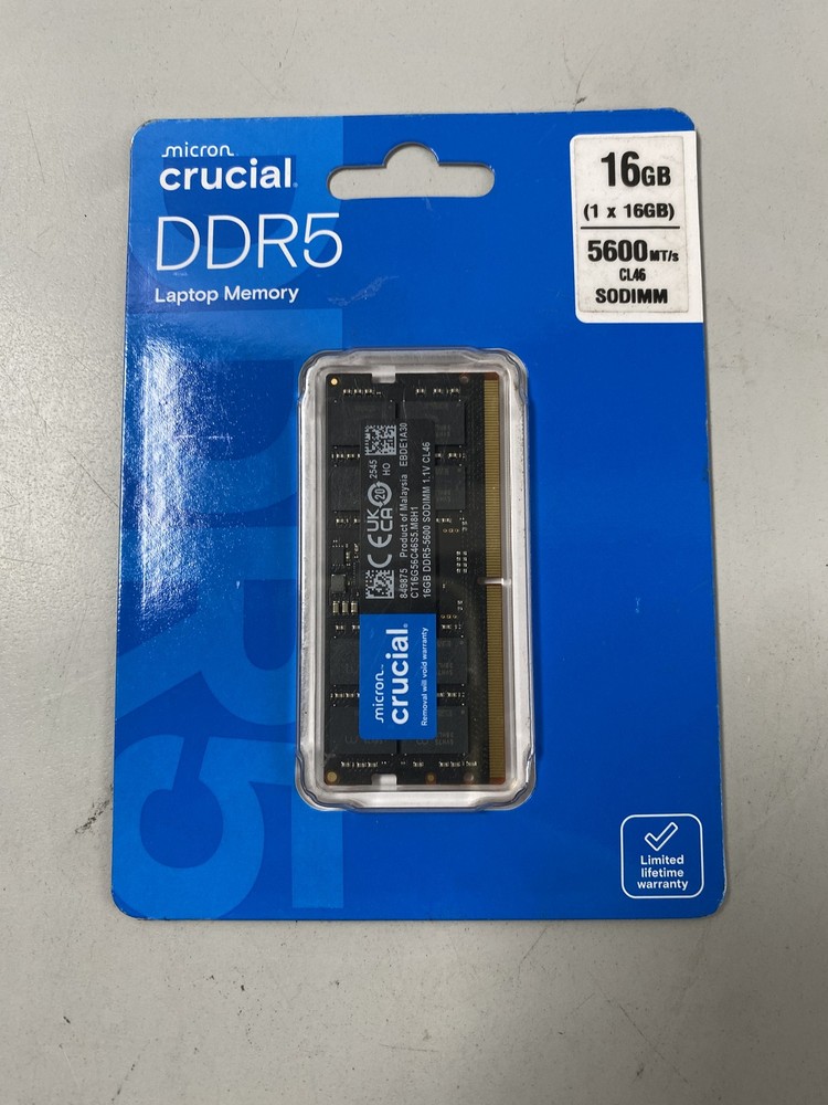 Crucial 16GB Laptop RAM DDR5-5600 MHz CL46 262-Pin CT16G56C46S5
