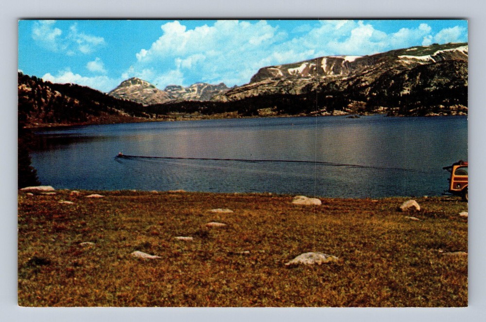 Red Lodge MT-Montana Island Lake And Camp Grounds Vintage Postcard