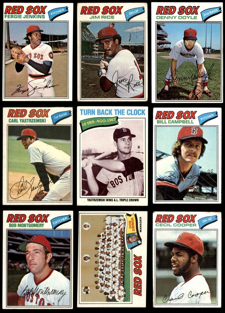 1977 Topps Boston Red Sox Near Team Set 3 - VG 4677050 (21 / 27 cards)