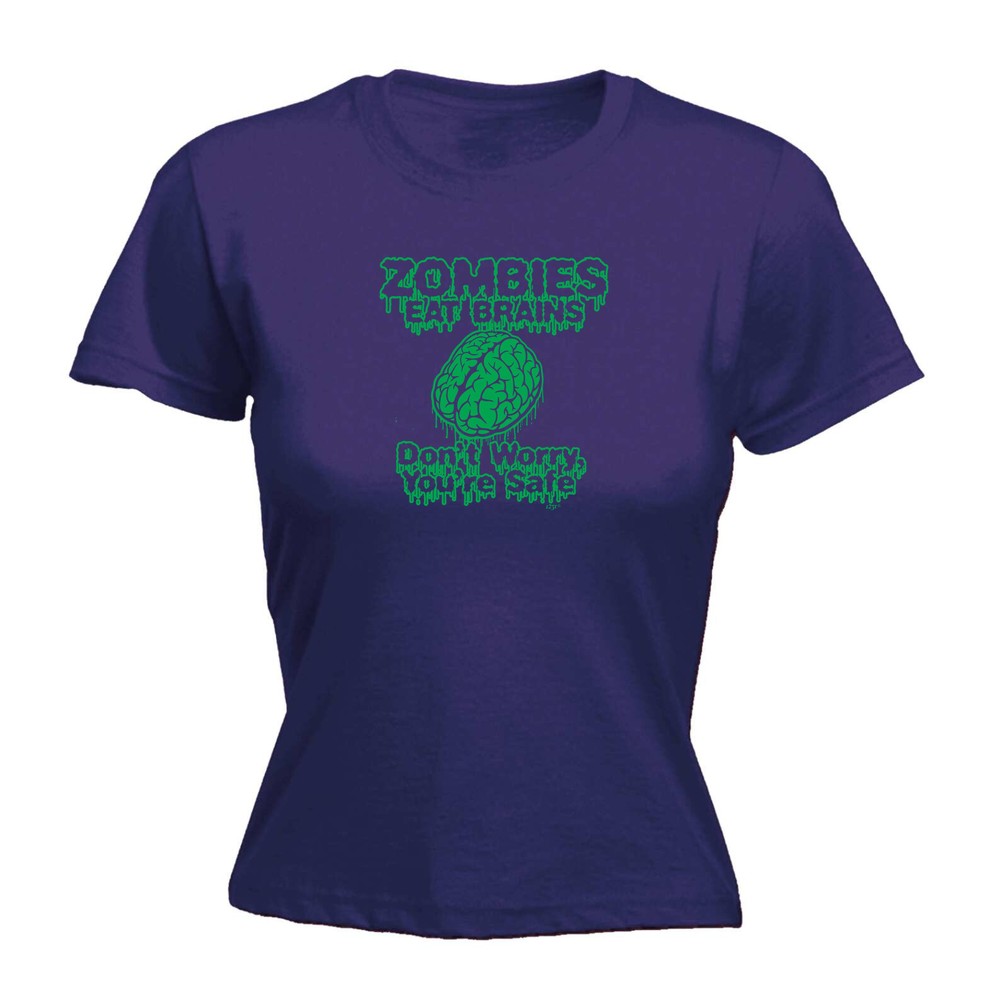Zombies Eat Brains - Womens T Shirt Funny T-Shirt Novelty gift tshirt