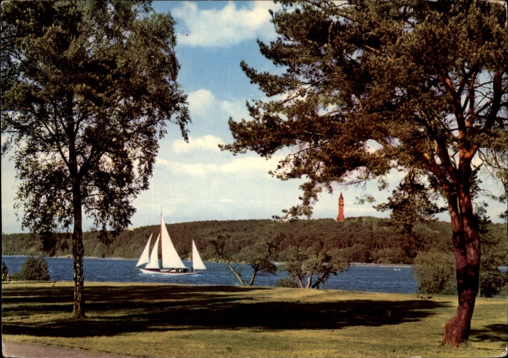 Havel Berlin Grunewaldturm vintage postcard c597