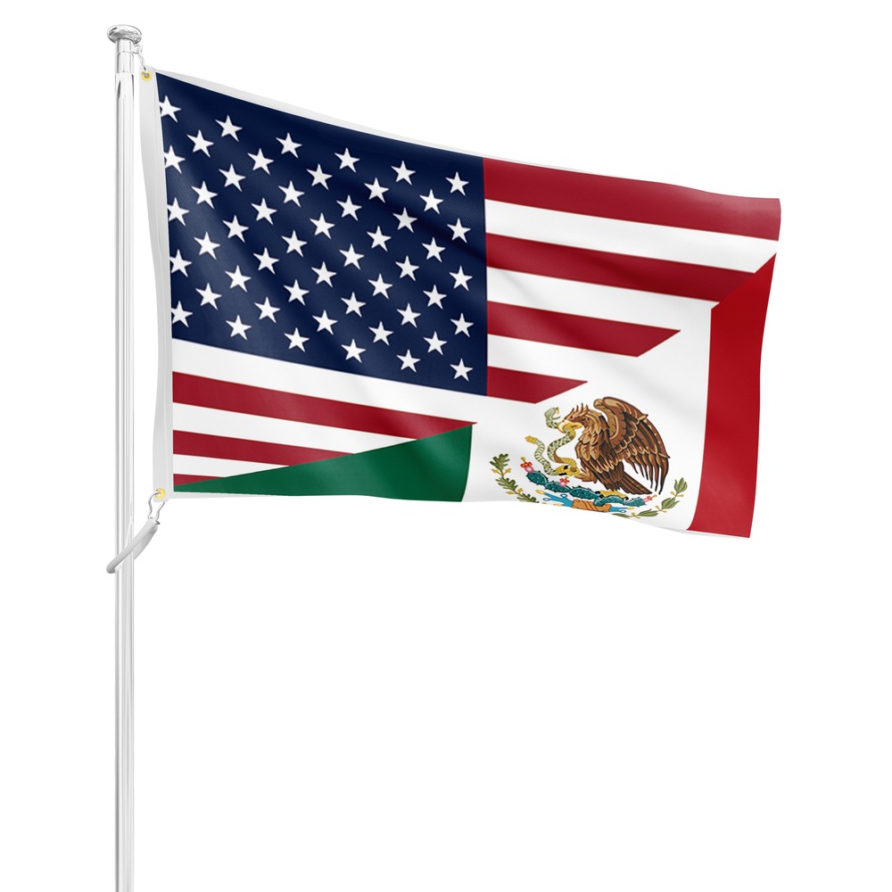 USA & Mexico 3x5ft Combination Flag American & Mexico Flag US/MEX 90x150cm