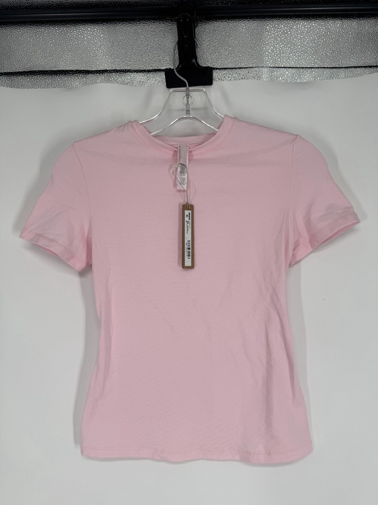 SKIMS Cotton Jersey Short Sleeve T Shirt Womens Small Cherry Blossom Crew Neck