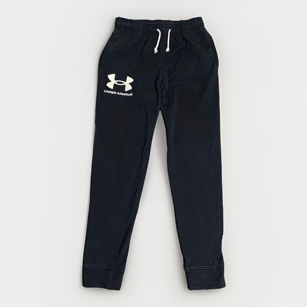 Under Armour Rival Terry Jogger Pants Mens Medium Black Cotton Comfort Lounge