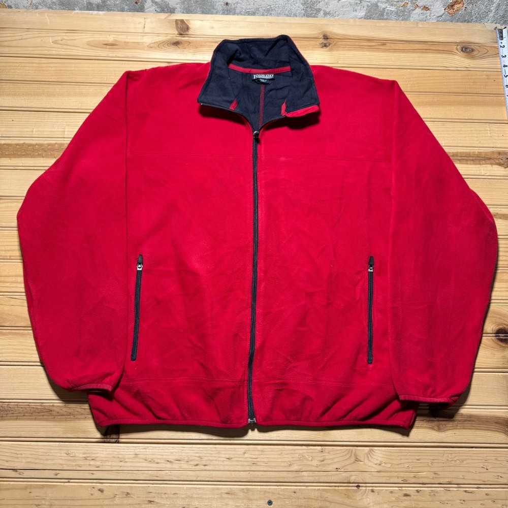 Vintage 90s Lands' End Full Zip Mock Neck Fleece Hiking Gorpcore Jacket Men's XL