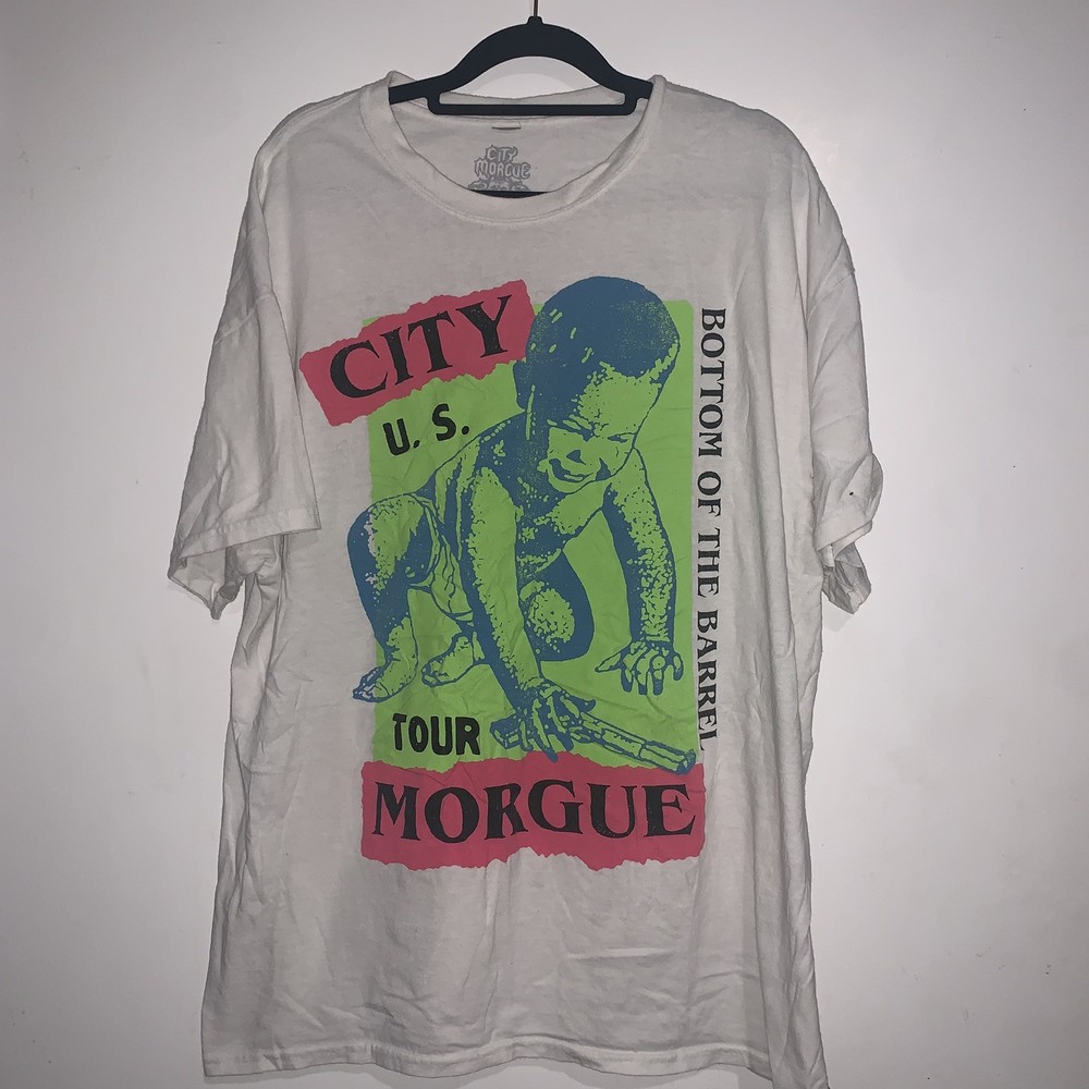 CITY MORGUE Concert Tour T Shirt Bottom of the Barrel XLWhite