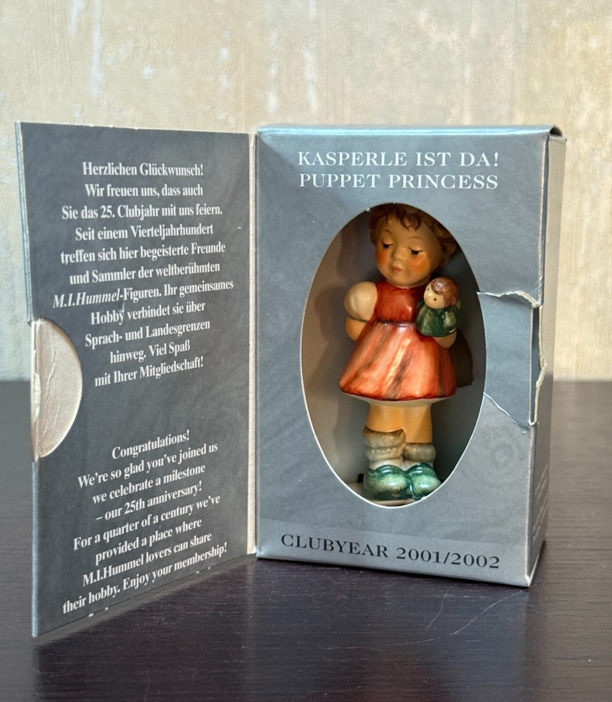 M.I.Hummel Club 2001/02 Puppet Princess Figurine #2103 New Box Certificate